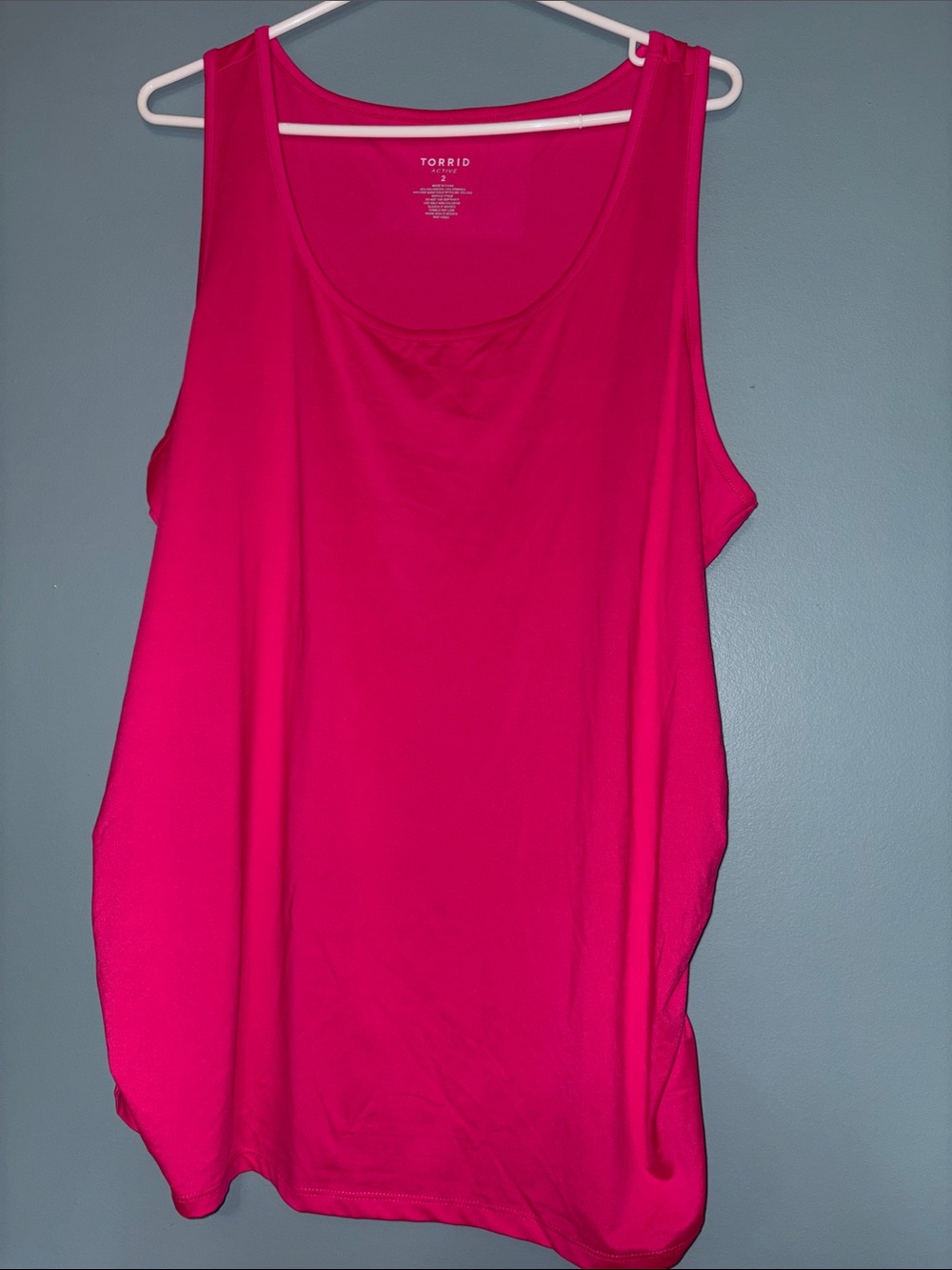 2XL Active TORRID Bright Hot Pink Scoop Neck Tank- EUC- AS IS- Like New